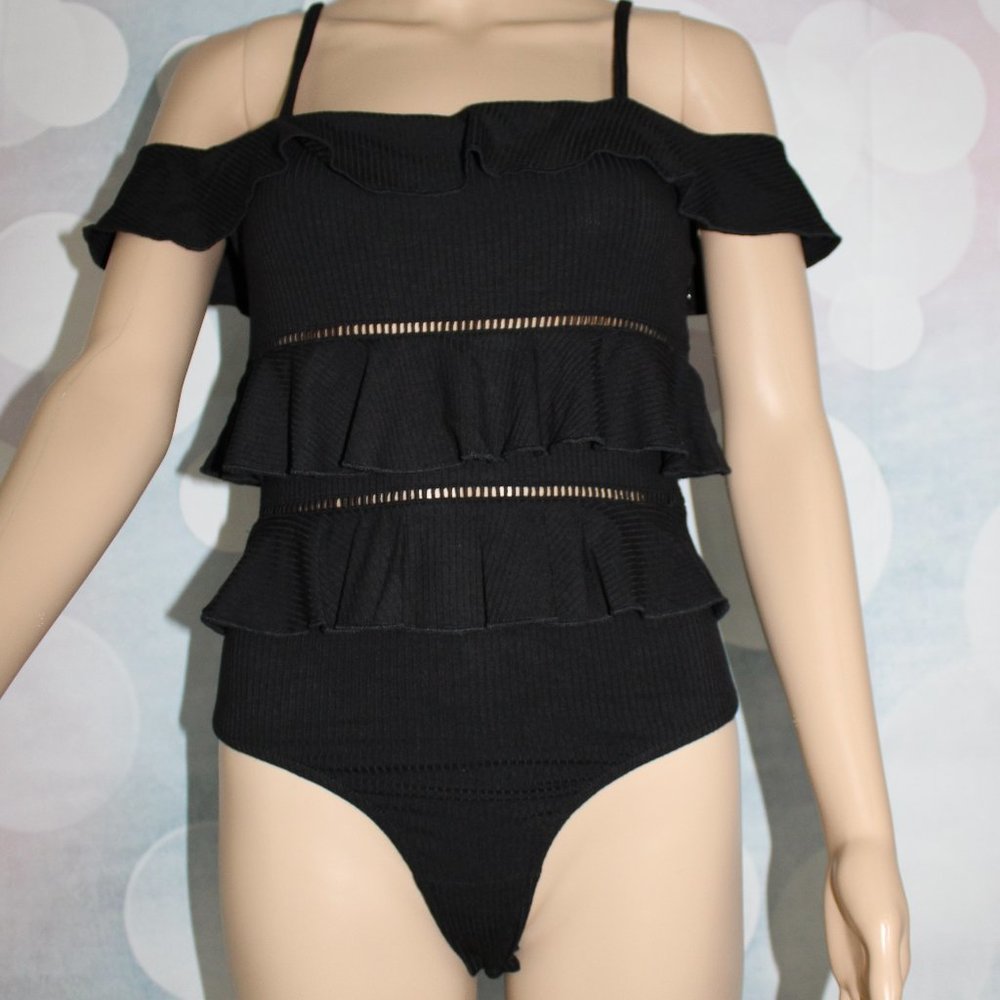 Bebe Paige Ruffle Cami Bodysuit